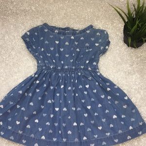 Denim dress with hearts
